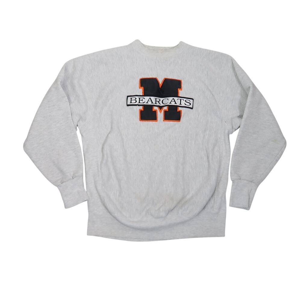 Vintage Genus Heather Grey Monroe WA Bearcats Football Team Sweatshirt